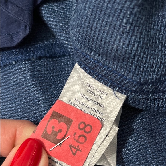 Faherty Isha  Linen Indigo Blue Mini Dress - Picture 10 of 11